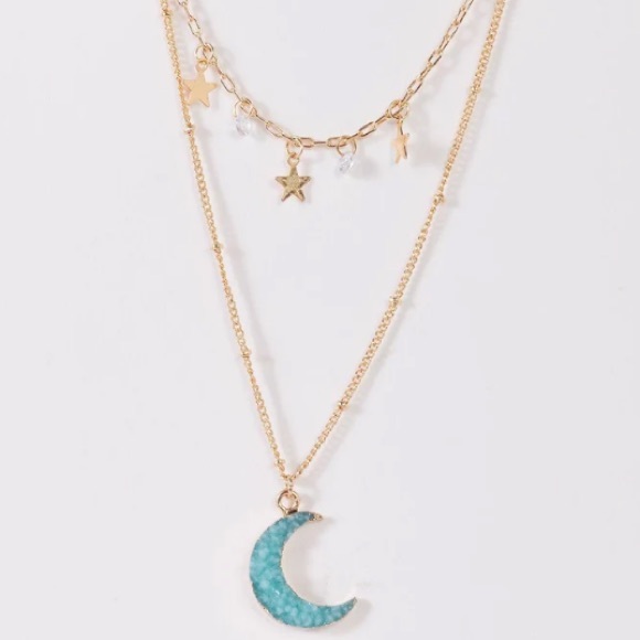 Crystal charms star necklace and moon - Picture 2 of 2
